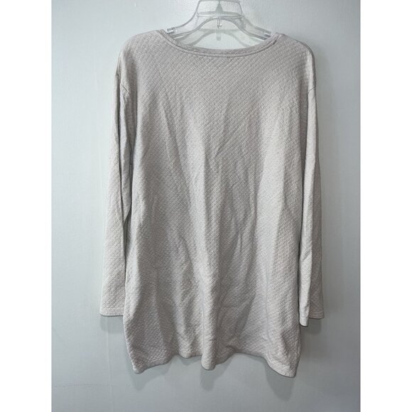 Pure Jill Women's Quilted Long Sleeve Top, Medium, Light Gray - Picture 2 of 7